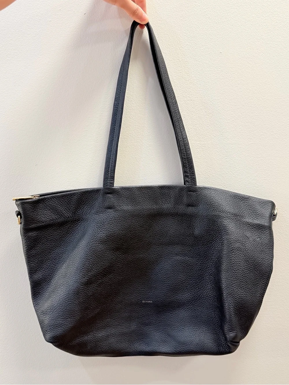 Cuyana Small Easy Zipper Leather Tote Shoulder Bag
